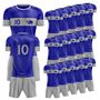 Picture of Lot of 15 Unisex Soccer Apparel (Jersey and Shorts) Custom Made for You in Any Ten Sizes with Numbers and Logo. Style 109