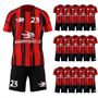 Picture of Lot of 15 Unisex Soccer Apparel (Jersey and Shorts) Custom Made for You in Any Ten Sizes with Numbers and Logo. Style 127.