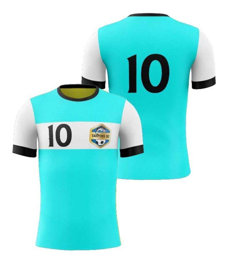 Picture of Custom Made Soccer Game Uniform Jersey with Team Logo and Player Numbers. Style 109J.