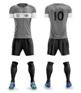 Picture of Custom Made Soccer Game Uniform Kits with Team Logo and Player Numbers. Style N109C.