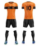 Picture of Custom Made Soccer Game Uniform Kits with Team Logo and Player Numbers. Style N109C.