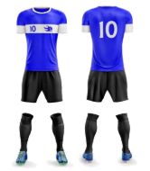 Picture of Custom Made Soccer Game Uniform Kits with Team Logo and Player Numbers. Style N109C.