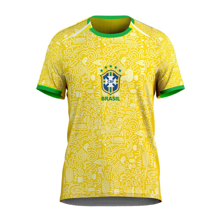 Picture of 2024-25 Brasil Soccer Jersey - Soft Moisture-Wicking Fabric, US Standard Size, Sublimated Design