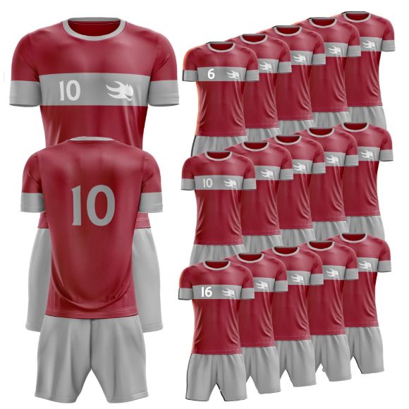 Picture of Lot of 15 Soccer Apparel (Jersey and Shorts) Custom Made for You with Numbers and Logo on Jersey. Style 109. Special