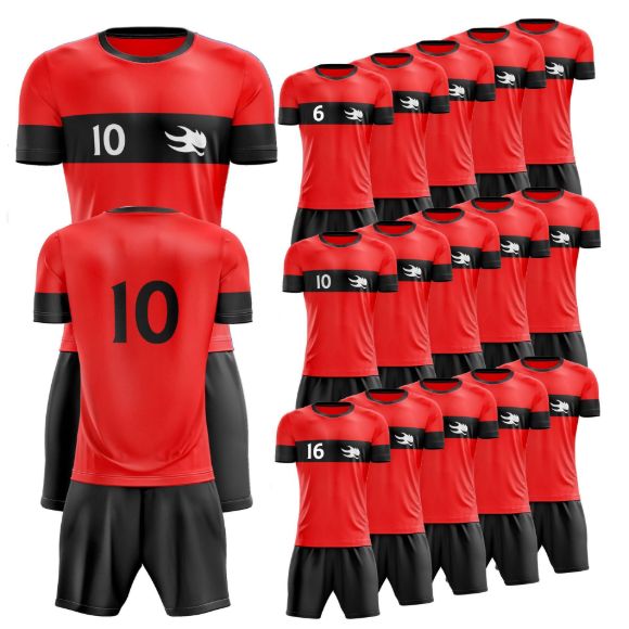 Picture of Lot of 15 Soccer Apparel (Jersey and Shorts) Custom Made for You with Numbers and Logo on Jersey. Style 109. Special