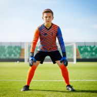Picture of Goal Keeper Jersey with Padded Elbows, Lightweight Fabric, Sublimated Design and Full Sleeves. Unisex Soccer Shirt.