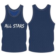 Picture of Custom Made Sleeveless Training Vest with Center Chest Line of Printing. Style 905-01.