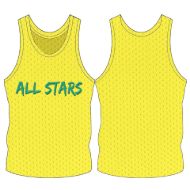 Picture of Custom Made Sleeveless Training Vest with Center Chest Line of Printing. Style 905-01.