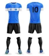 Picture of Custom Made Soccer Game Uniform Kits with Team Logo and Player Numbers. Style 109C.