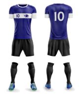 Picture of Custom Made Soccer Game Uniform Kits with Team Logo and Player Numbers. Style 109C.