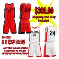 Picture of Lot of 20 Basketball Home and Away Uniforms Style N514-Special Custom Made.